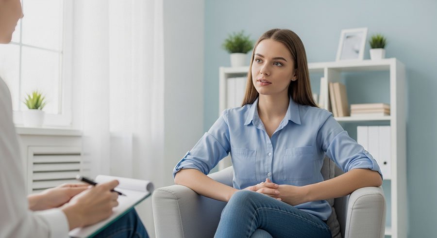 Девушка на консультации врача